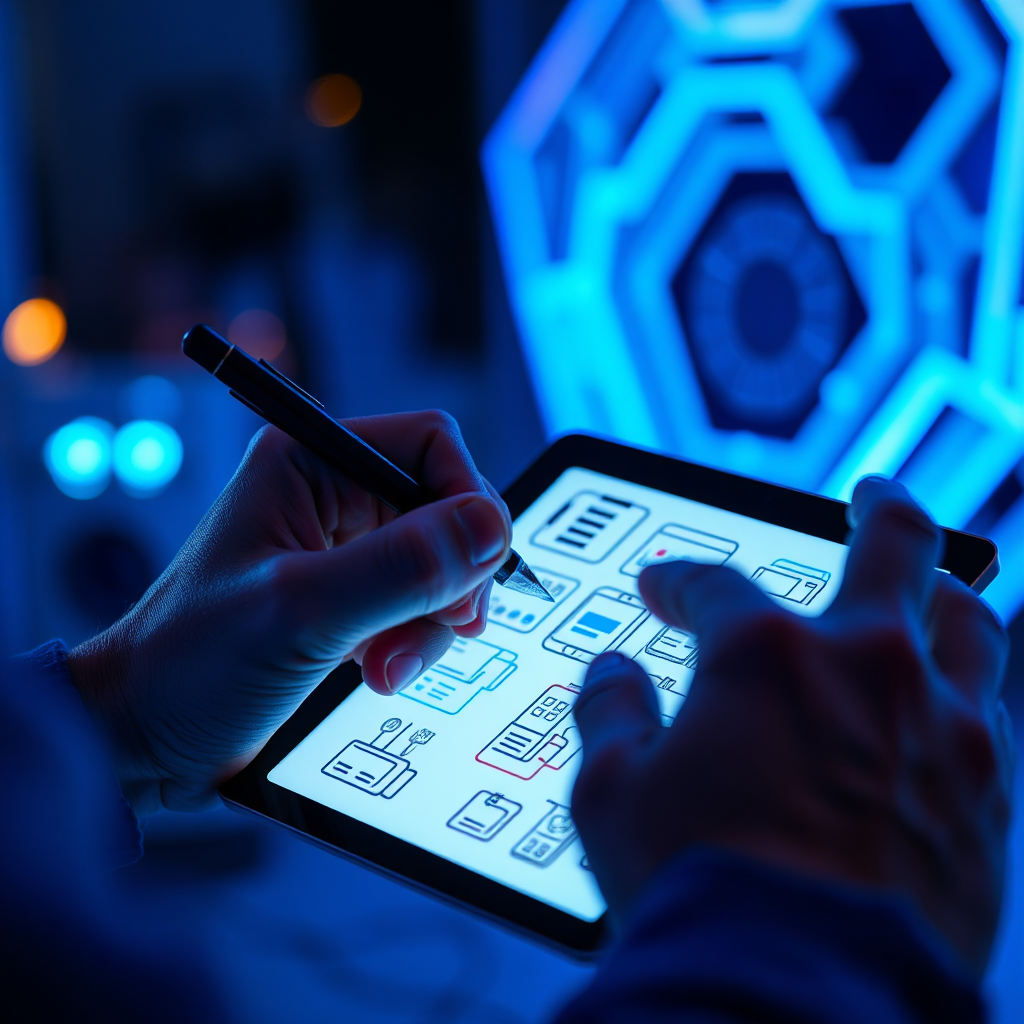 Designer sketching UI concepts