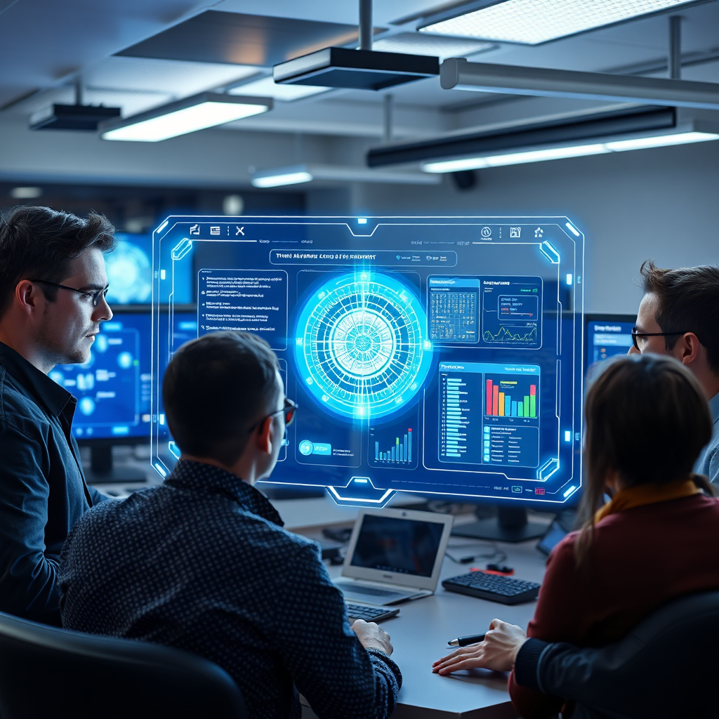 Developers around holographic display